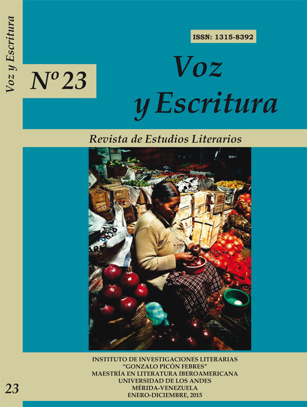 Voz y Escritura. Revista de Estudios Literarios. Nº 23. Enero - Diciembre 2015