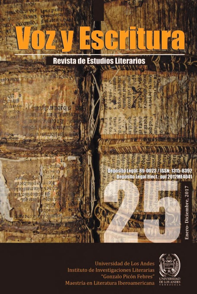 Voz y Escritura. Revista de Estudios Literarios. Nº 25. Enero - Diciembre 2017